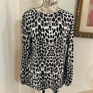 Liz Claiborne Black & White Animal Print Blouse